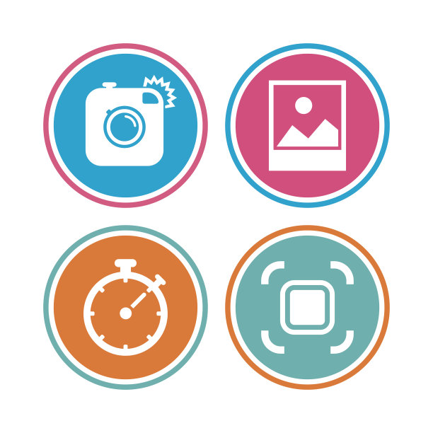 照片的相机图标。自动对焦区域和横向。图片下载