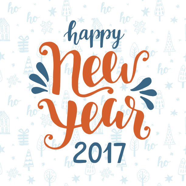 新年快乐手绘贺卡图片下载