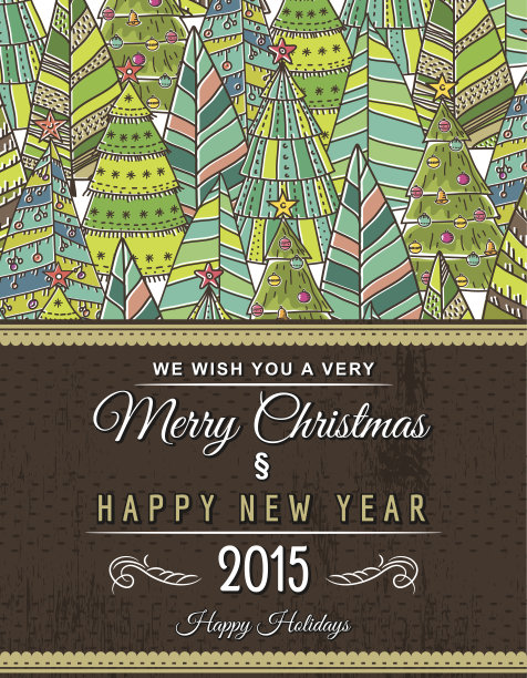 圣诞背景与树木的森林，向量图片下载