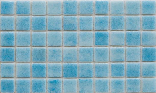马赛克瓷砖特写，蓝色水池瓷砖宏图片下载