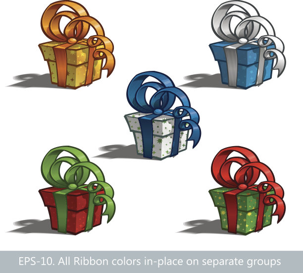 五个礼品盒图片下载