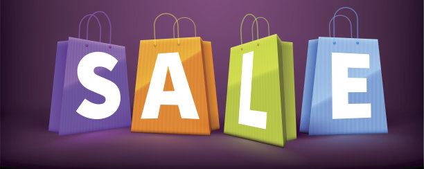购物袋上的促销词图片下载
