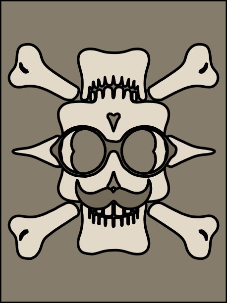 骷髅有胡子，骨头有胡子图片下载