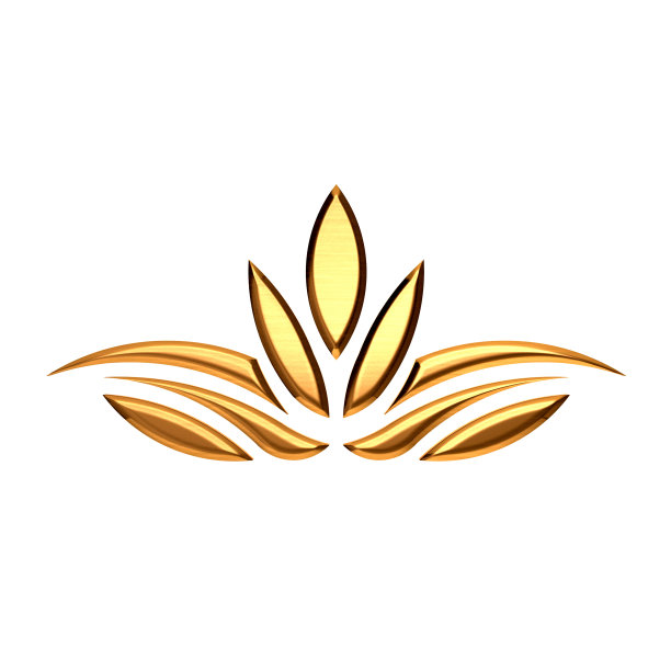 抽象青铜莲花。3D渲染插图图片下载