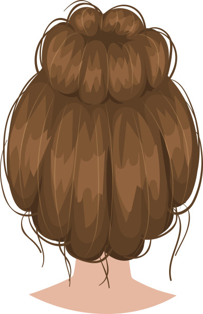 矢量女人发型后视图图片下载