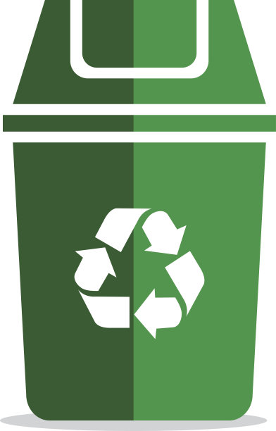回收站，绿色矢量图标。素材图片
