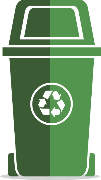 回收站，绿色矢量图标。素材图片