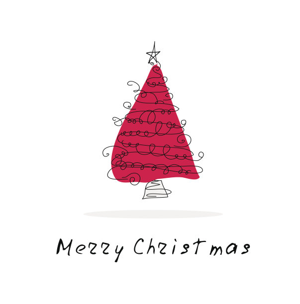 矢量手绘圣诞树图片下载
