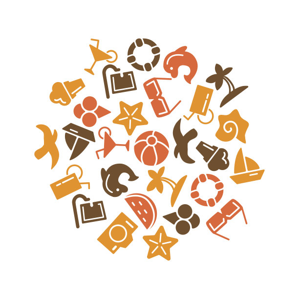 夏季时间矢量插图与图标图片下载