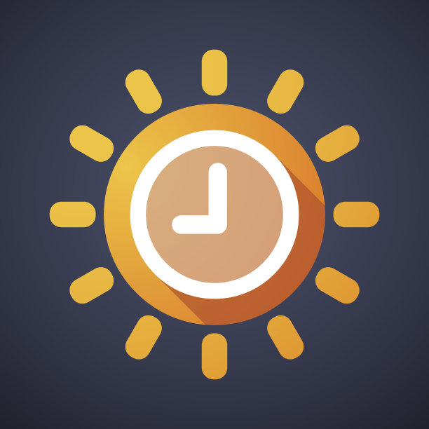 太阳图标与时钟图片下载