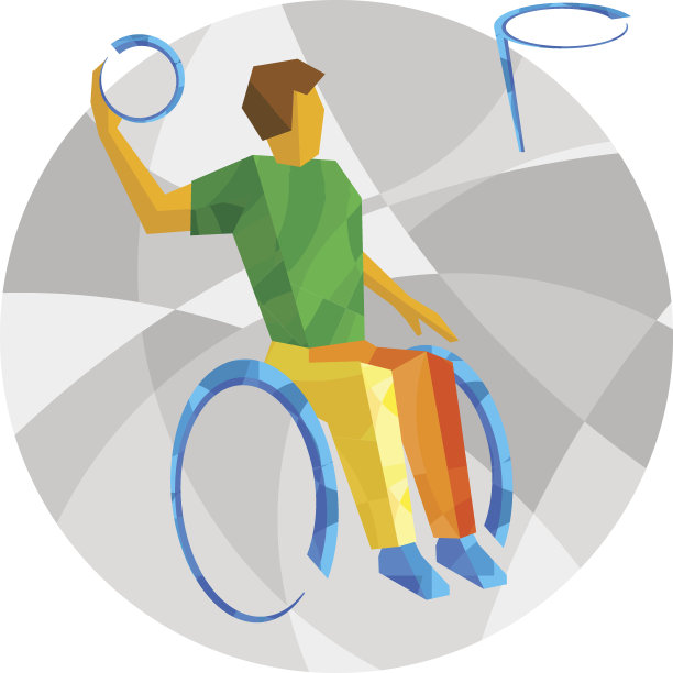 具有抽象图案的残疾篮球运动员图片下载