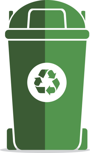 回收站，绿色矢量图标。素材图片