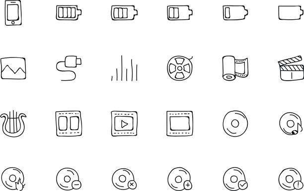 媒体手绘涂鸦图标2图片下载