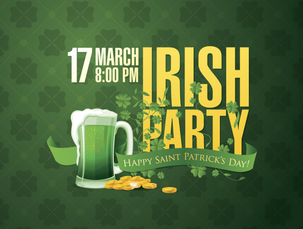 爱尔兰的聚会。圣帕特里克节快乐素材图片