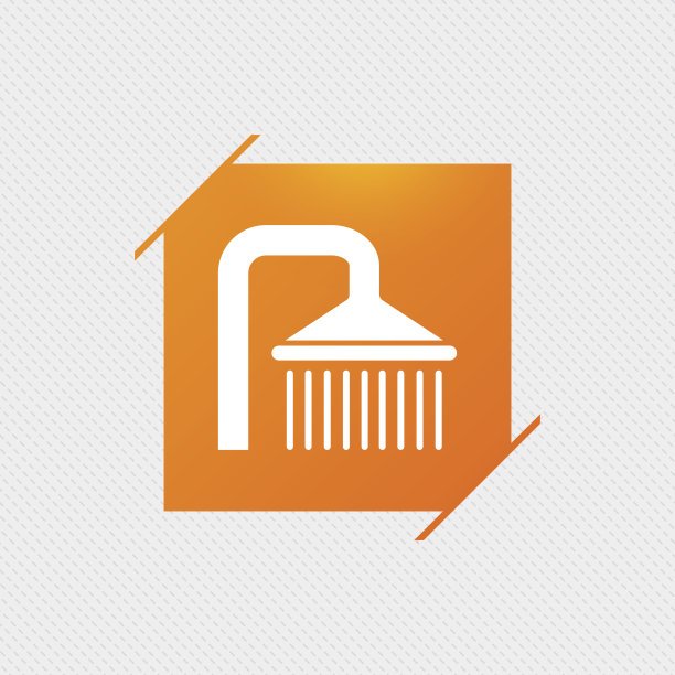 淋浴标志图标。灌洗用水滴符号。图片下载