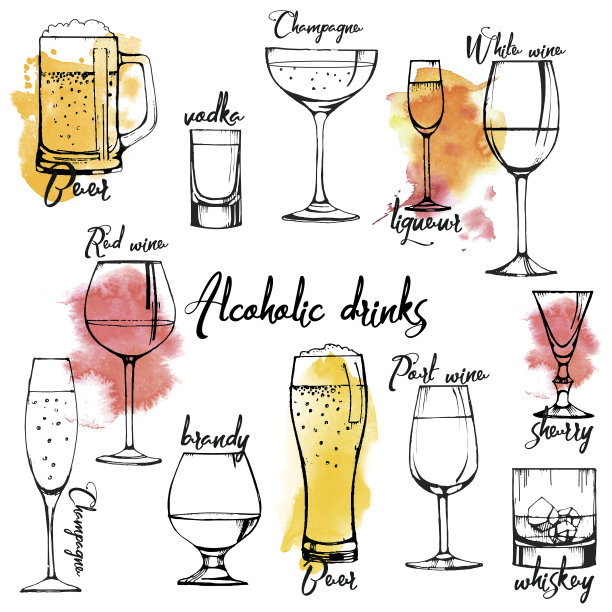 酒精饮料传单设计集素材图片