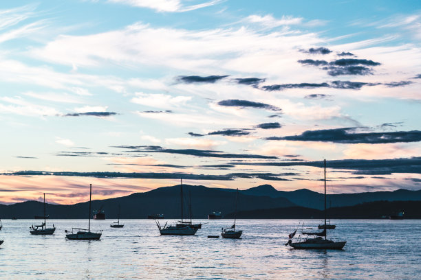 加拿大温哥华基茨拉诺海滩的日落图片下载