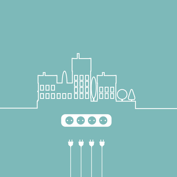 概念电路城市。矢量平面设计图片下载