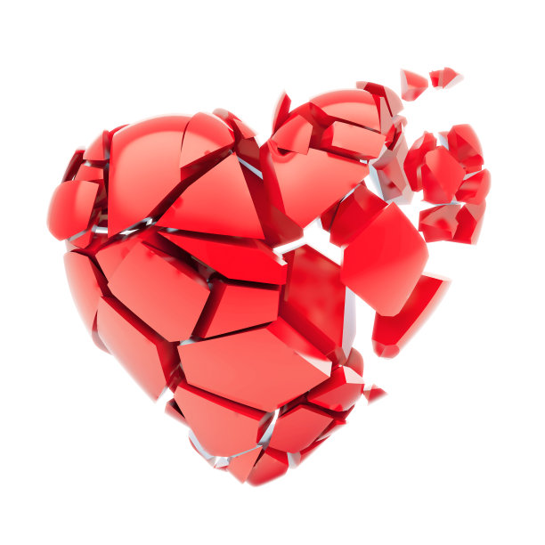 孤立破碎的红心图片下载