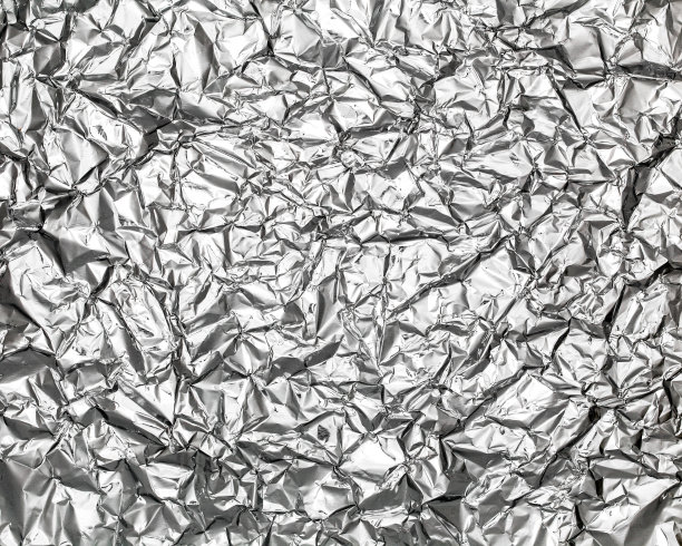 银箔背景与光泽皱不平的表面图片下载