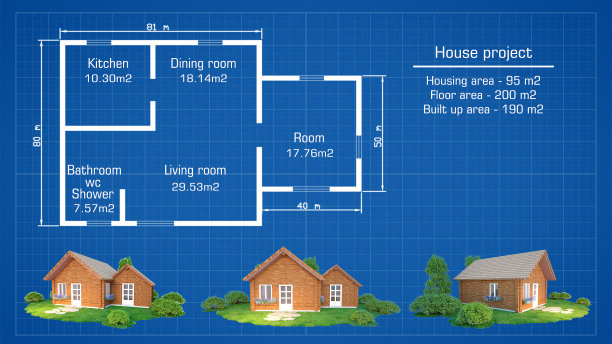 房屋平面图与3d房屋平面图插图图片下载