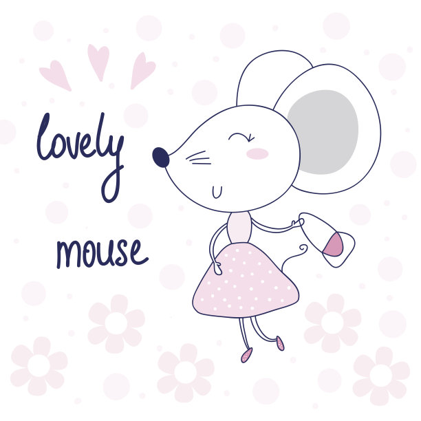 漂亮的小鼠标矢量图图片下载