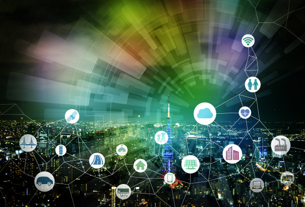 智慧城市与物联网，各种通讯设备素材图片