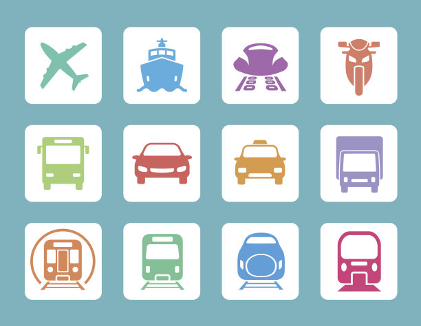 各种交通广场图标集图片下载