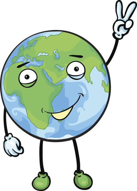 矢量卡通人物-地球。图片下载