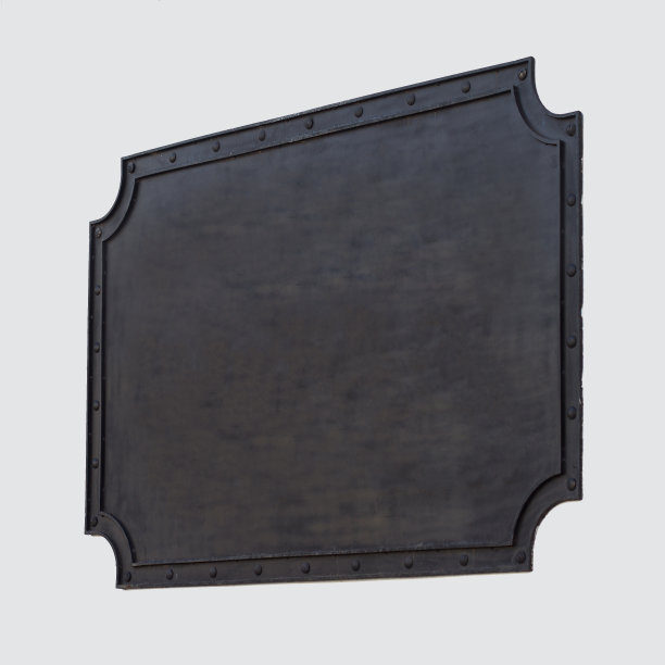 古典建筑上的方形黑色招牌图片下载