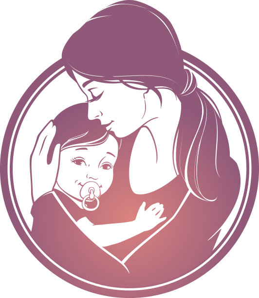 母亲拥抱她的孩子。图片下载