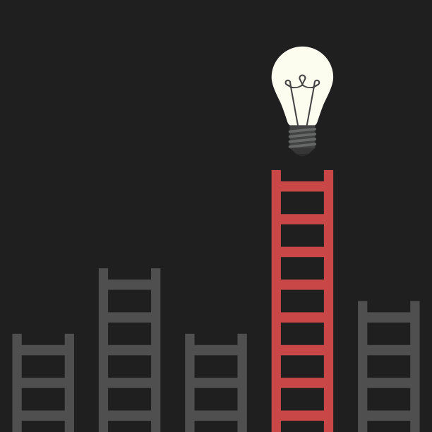 通往灯泡的梯子图片下载