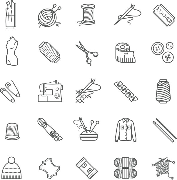 勾勒网页图标-针线活，缝纫，编织图片下载