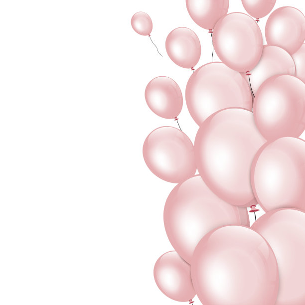 白色背景上的粉色气球图片下载