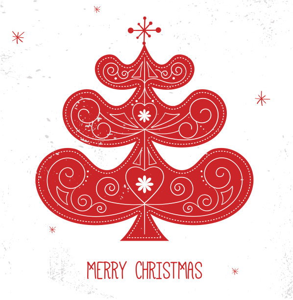 斯堪的纳维亚圣诞节的红色和白色装饰。图片下载