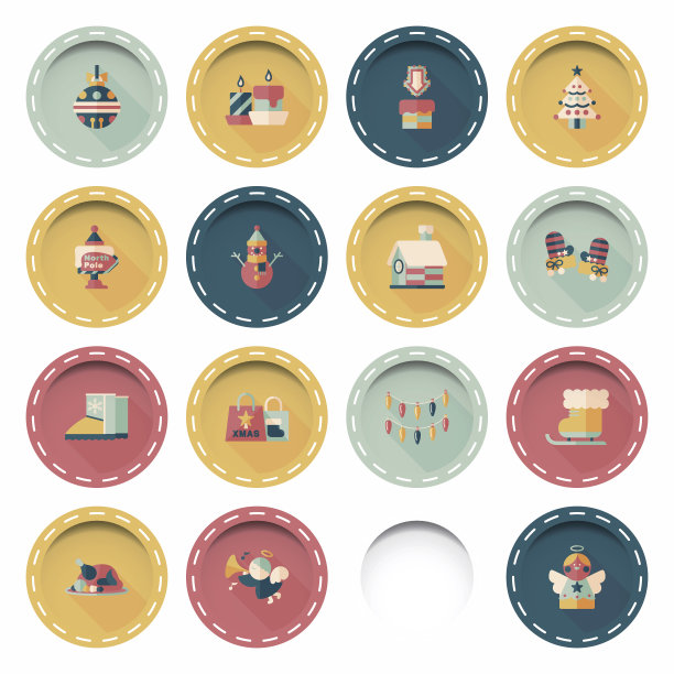 圣诞节和冬季图标集图片下载