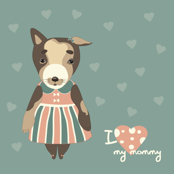 可爱的小狗穿着裙子图片下载