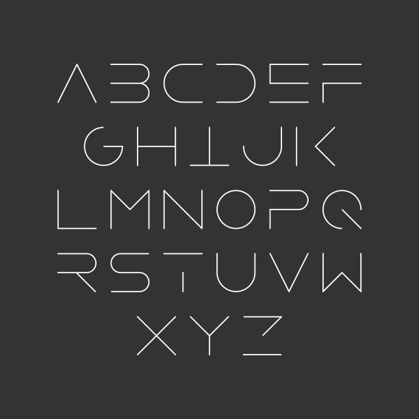 额外细线样式字体素材图片