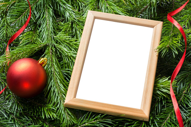 圣诞装饰。带有拷贝空间的相框图片下载