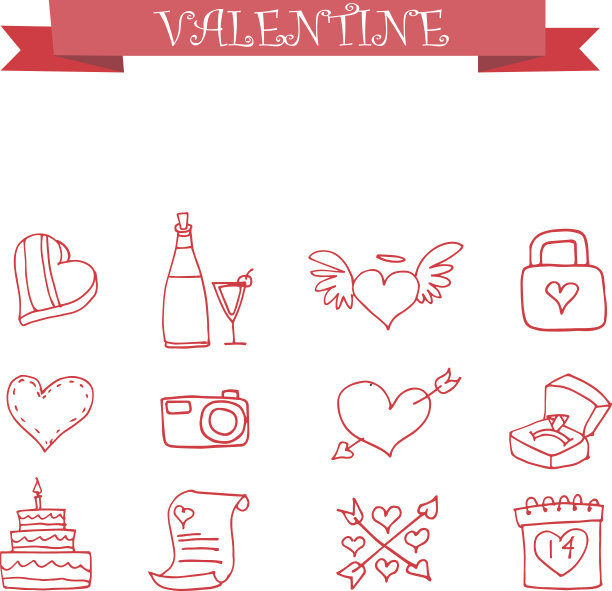 插图的情人节偶像收集股票图片下载