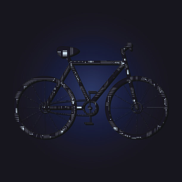 带电子电路的自行车图片下载