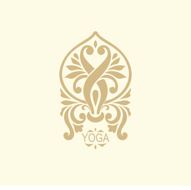 程式化的瑜伽矢量图标。图片下载