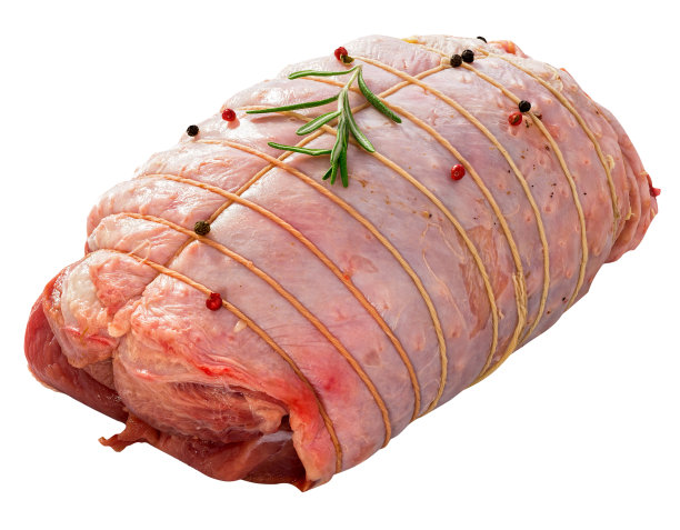 生火鸡卷孤立在白色背景上图片下载