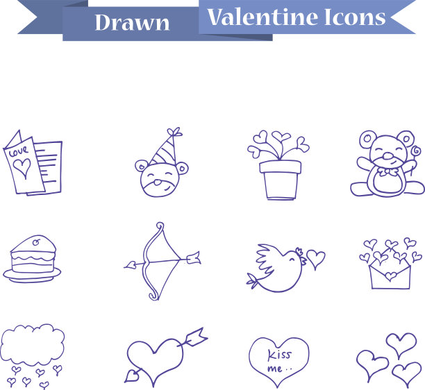 情人节元素系列的图标图片下载