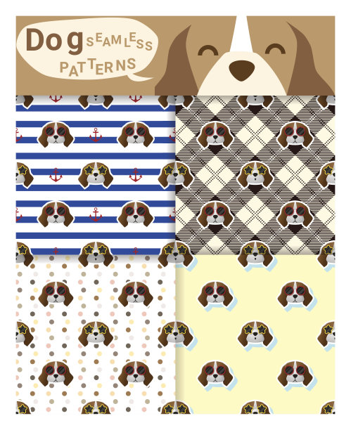 一套动物无缝模式与比格犬1图片下载