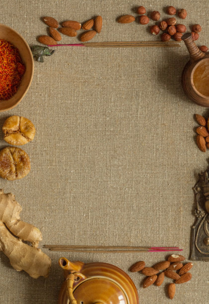 有拷贝空间的坚果、香料和熏香图片下载