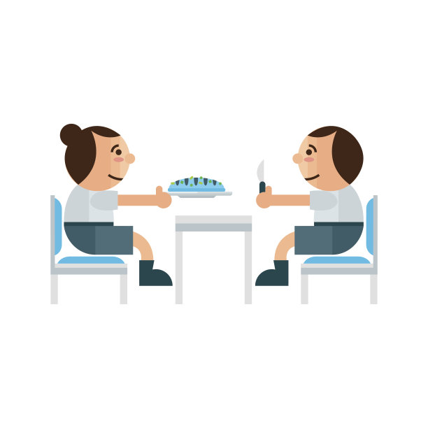 在餐厅吃派，绿色，蓝色图片下载