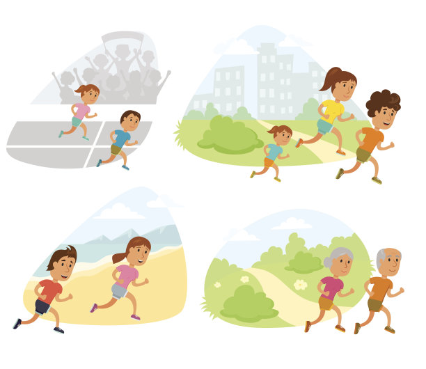 运行家庭向量图片下载