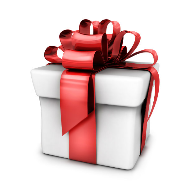 赠送白色和红色的丝带图片下载