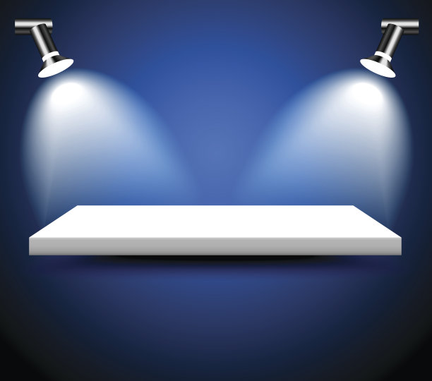 空的架子与闪亮的聚光灯展览图片下载